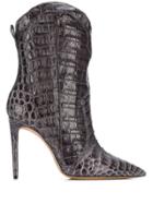 Alexandre Birman Snakeskin Effect Boots - Grey