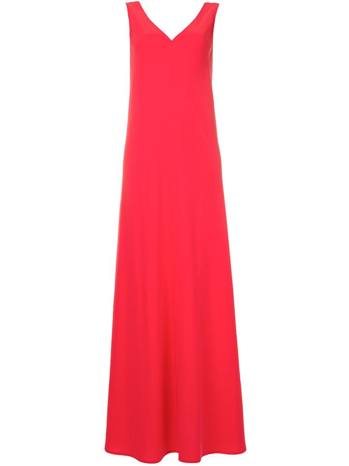 Alberto Biani V-neck Maxi Dress - Red