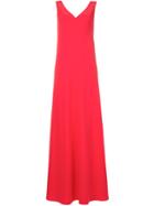 Alberto Biani V-neck Maxi Dress - Red
