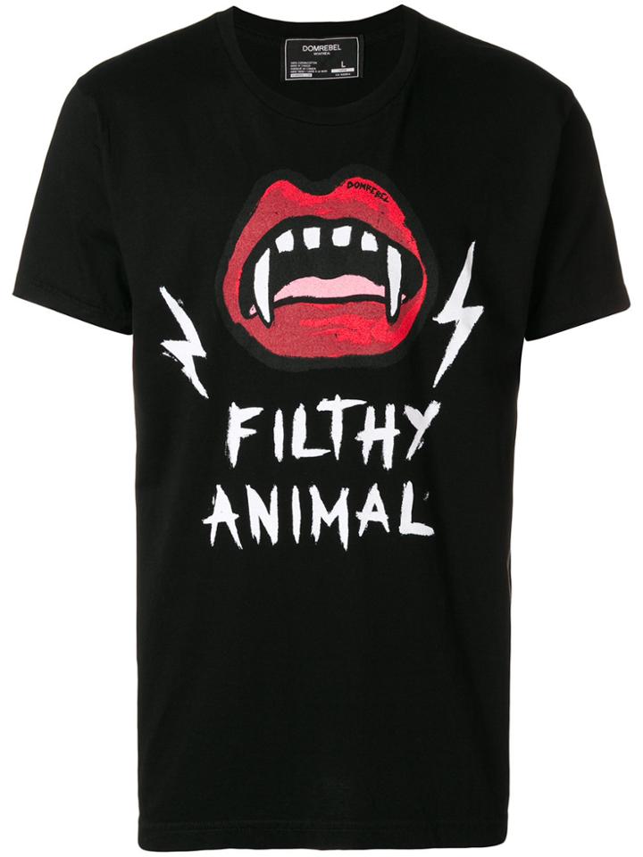 Dom Rebel Mouth Print T-shirt - Black