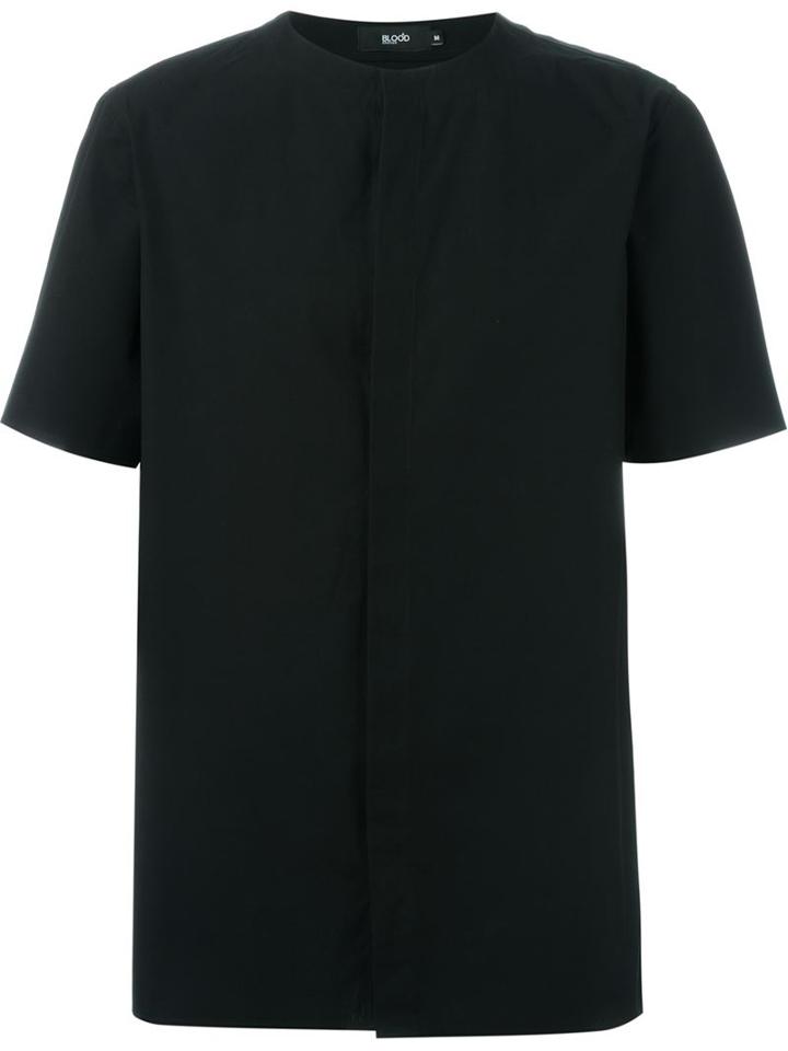 Blood Brother - Collarless Shirt - Men - Cotton - M, Black, Cotton