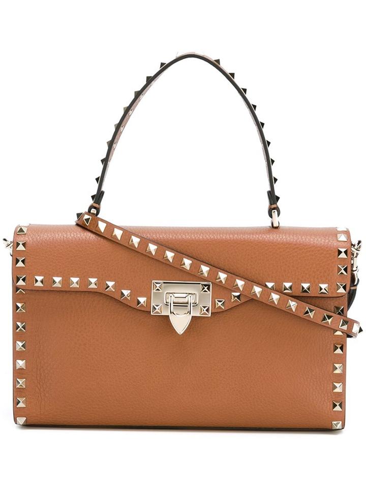 Valentino Valentino Garavani 'rockstud' Shoulder Bag, Women's, Brown