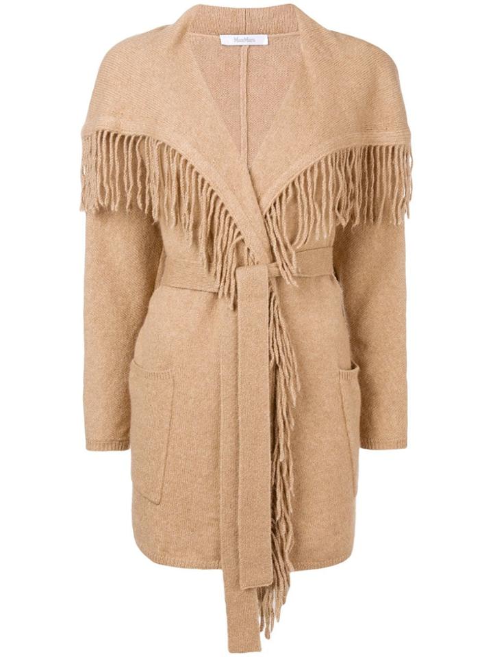 Max Mara Fringed Cardi-coat - Nude & Neutrals
