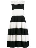 Rundholz Stripe Flared Midi Dress - Black