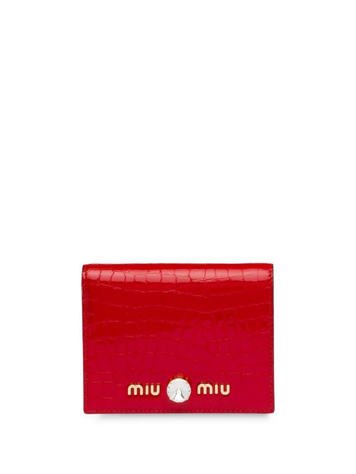 Miu Miu Crocodile-print Wallet - Red