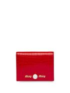 Miu Miu Crocodile-print Wallet - Red
