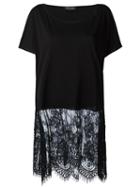 Twin-set Lace Detailing T-shirt, Women's, Size: Medium, Black, Cotton/viscose/polyamide