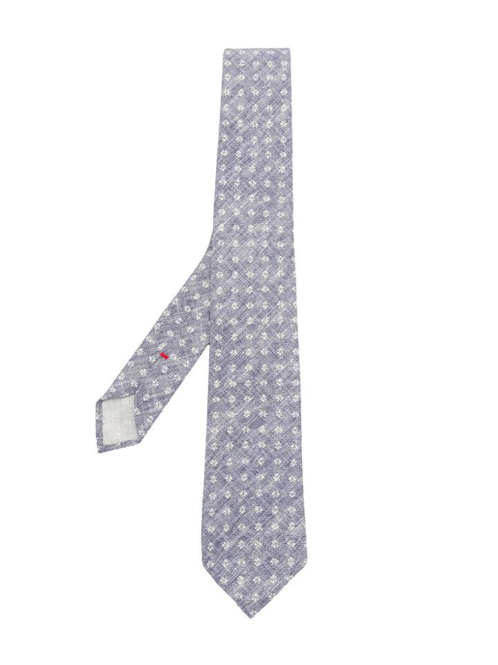 Dell'oglio Floral Print Tie - Blue