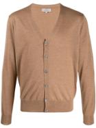 Canali Button Down Cardigan - Brown