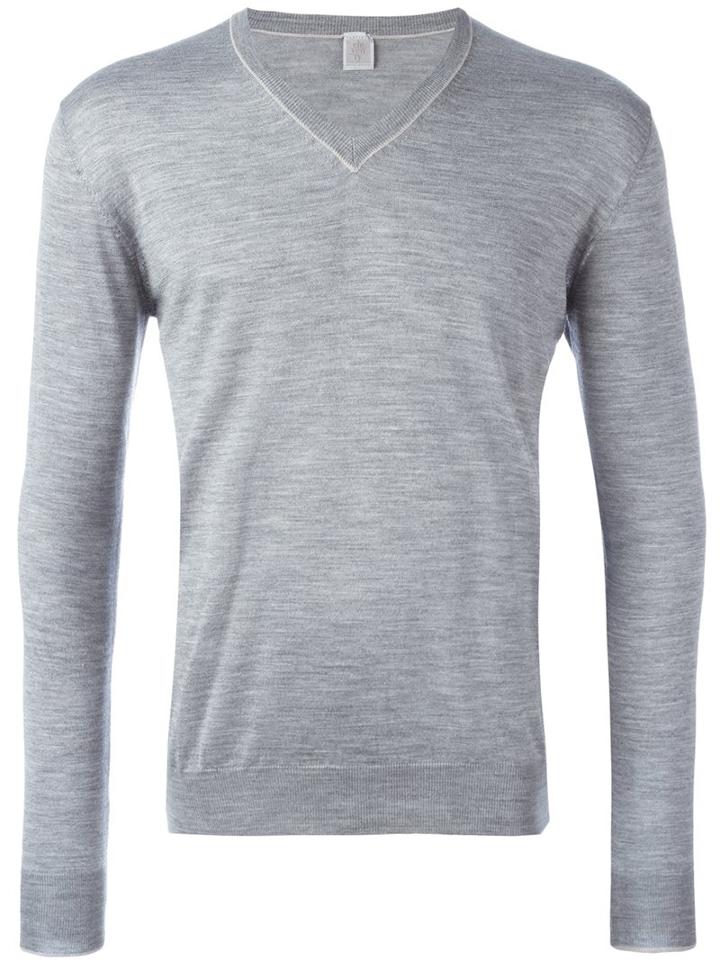 Eleventy Long Sleeve T-shirt, Men's, Size: Xxl, Grey, Silk/merino