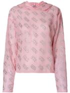 Gcds Logo Print Hoodie - Pink & Purple