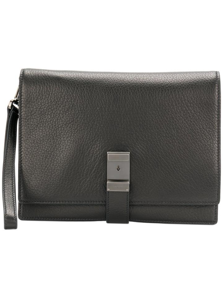 Prada Classic Buckled Clutch Bag - Black