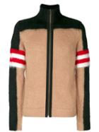 No21 - Colour Block Zip Up Cardigan - Men - Polyamide/mohair/wool/virgin Wool - 52, Nude/neutrals, Polyamide/mohair/wool/virgin Wool