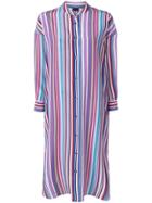 Aspesi Striped Shirt Tunic Dress - Purple