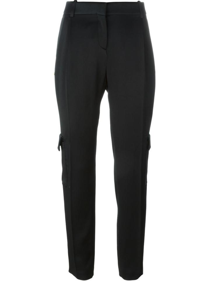 Fausto Puglisi Pocket Detail Pleated Tapered Trousers, Women's, Size: 42, Black, Acetate/viscose