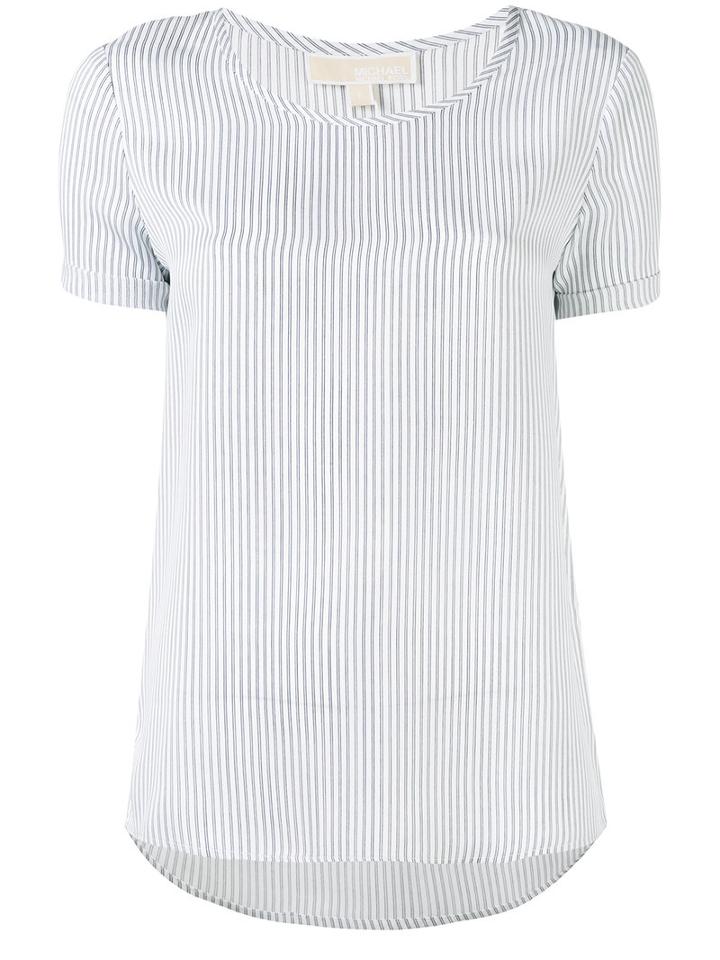 Michael Michael Kors - Striped T-shirt - Women - Silk - L, Women's, Blue, Silk