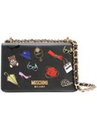 Moschino - Multi Charm Sticker Effect Bag - Women - Leather - One Size, Black, Leather