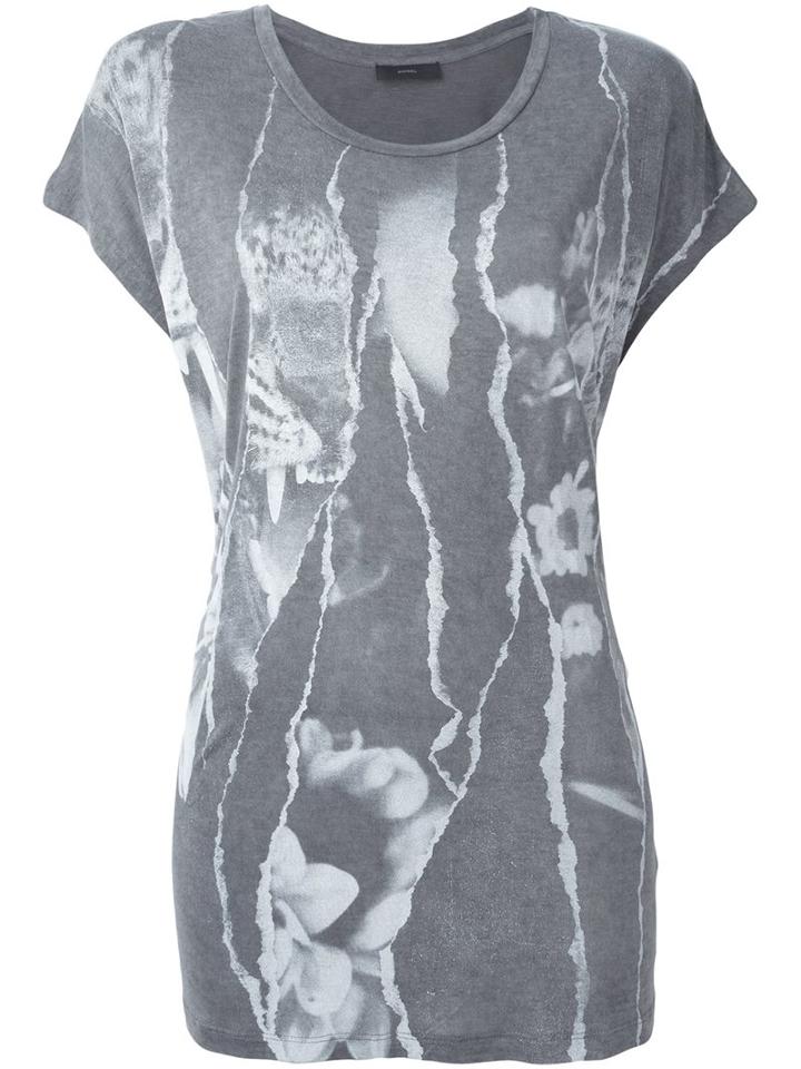 Diesel 't-serra-u-a' T-shirt, Women's, Size: Xs, Grey, Viscose