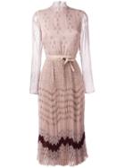 Valentino Triangle Chiffon Maxi Dress, Women's, Size: 38, Pink/purple, Silk/spandex/elastane