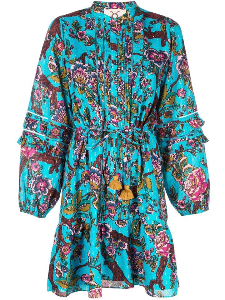 Figue Zellie Floral Print Dress - Blue