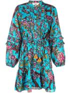 Figue Zellie Floral Print Dress - Blue