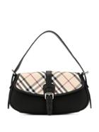 Burberry Pre-owned Check Panel Shoulder Bag - Black