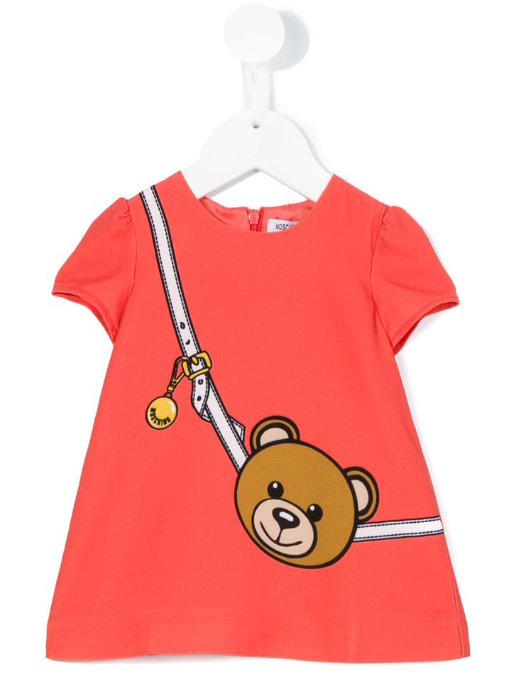 Moschino Kids - Teddy Bear Print Dress - Kids - Polyester/spandex/elastane - 3 Mth, Red