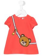 Moschino Kids - Teddy Bear Print Dress - Kids - Polyester/spandex/elastane - 3 Mth, Red