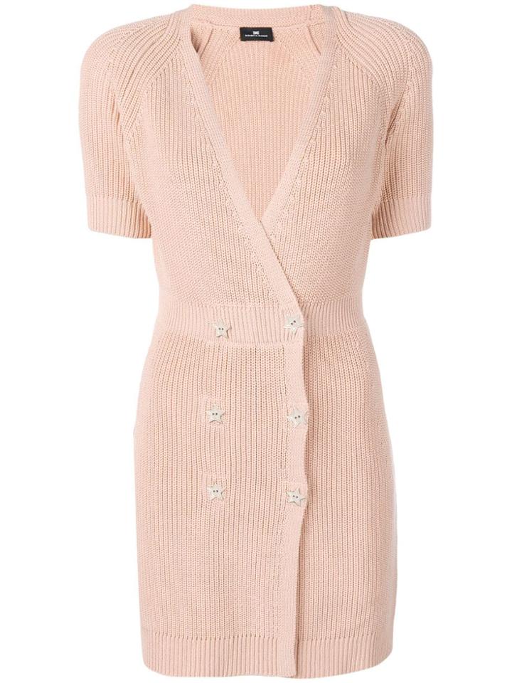 Elisabetta Franchi Knitted Mini Dress - Neutrals