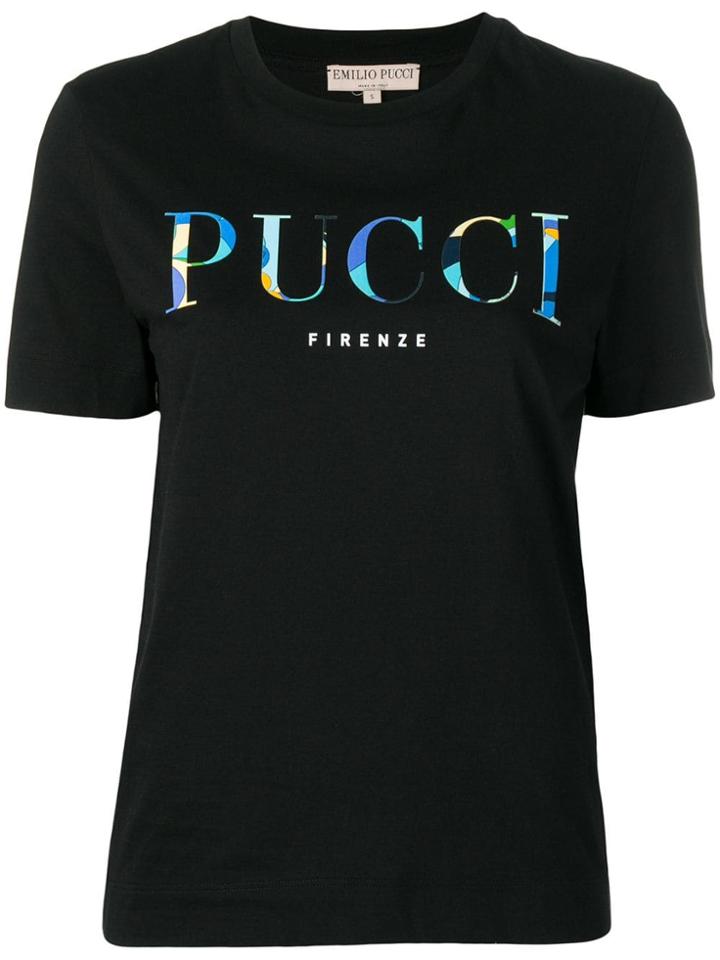 Emilio Pucci Black Rivera Print Logo T-shirt