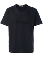 Pierre Balmain Embroidered Logo T-shirt, Men's, Size: 44, Blue, Cotton
