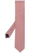 Corneliani Contrasting Jacquard Knit Tie - Red