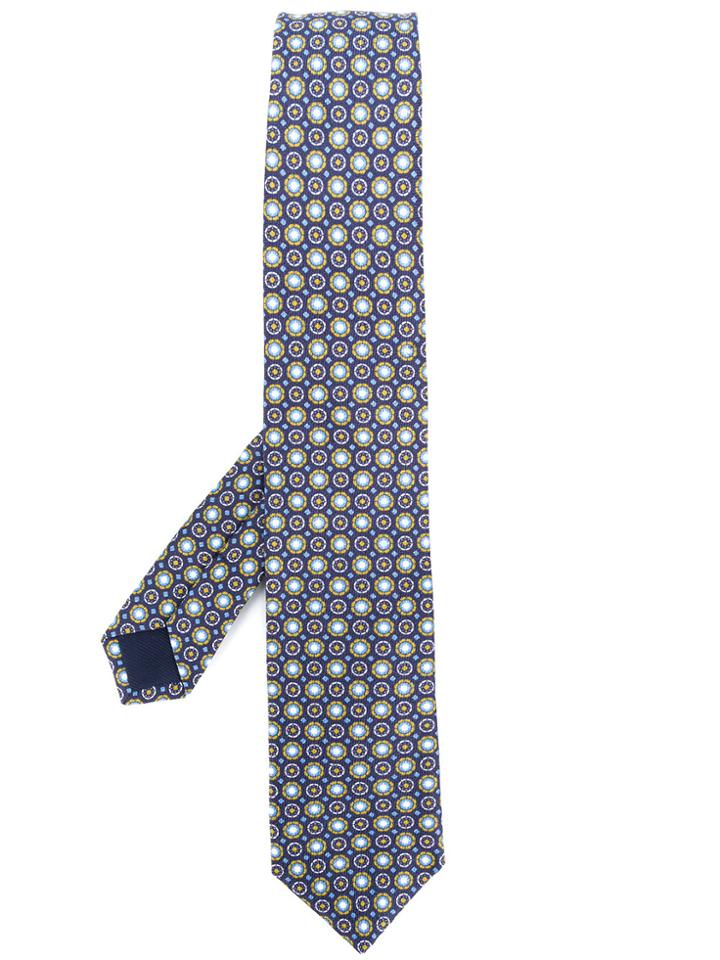Corneliani Embroidered Woven Tie - Blue