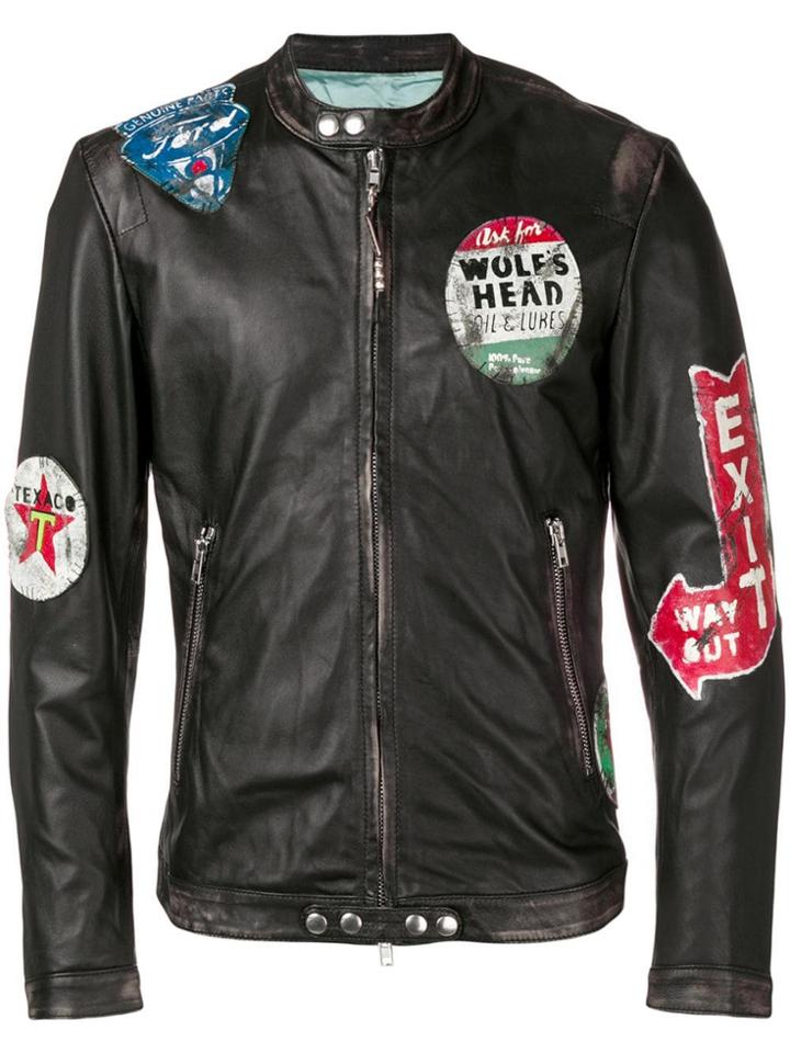 S.w.o.r.d 6.6.44 Patch Leather Jacket - Black