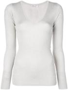 Brunello Cucinelli Slim-fit V-neck Top - Neutrals