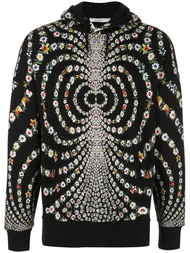 Givenchy Floral Print Hoodie - Black