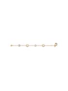 Fendi Logo Charm Chain Bracelet - F18a4-soft Gold +white +cr