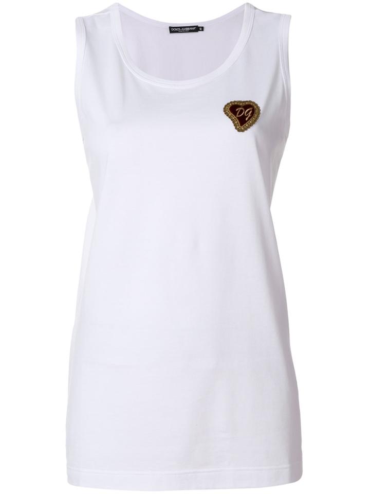 Dolce & Gabbana Applique Tank Top - White