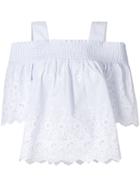 Perseverance London Broderie Anglaise Top - Blue