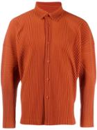 Homme Plissé Issey Miyake Pleated Long-sleeved Shirt - Orange
