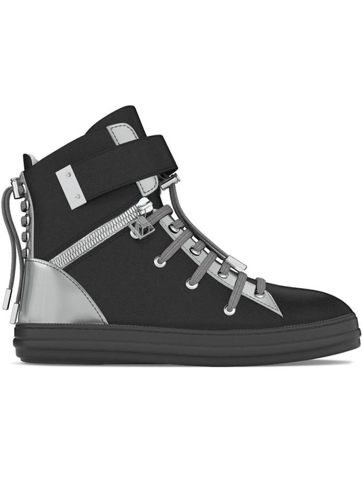 Myswear Regent Hi-top Sneakers, Men's, Size: 40, Black, Nappa Leather/patent Leather/rubber