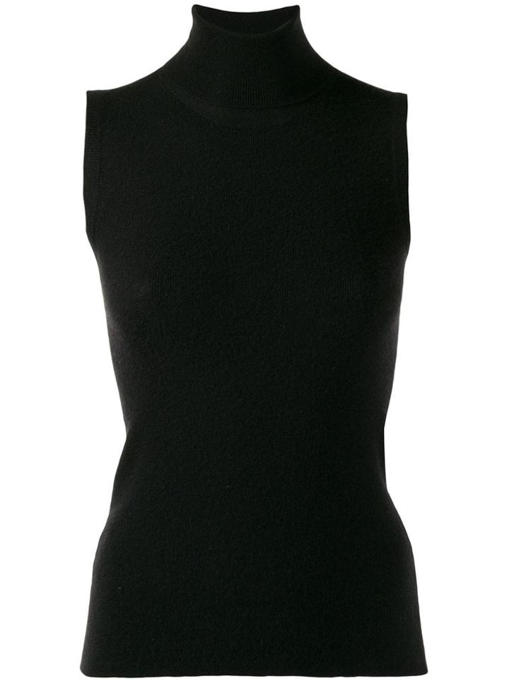 Prada Vintage 1990's Turtle Neck Knitted Top - Black