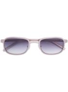 Blyszak Grey Brushed Silver Steel Frame Iii Sunglasses With Smoke Lens