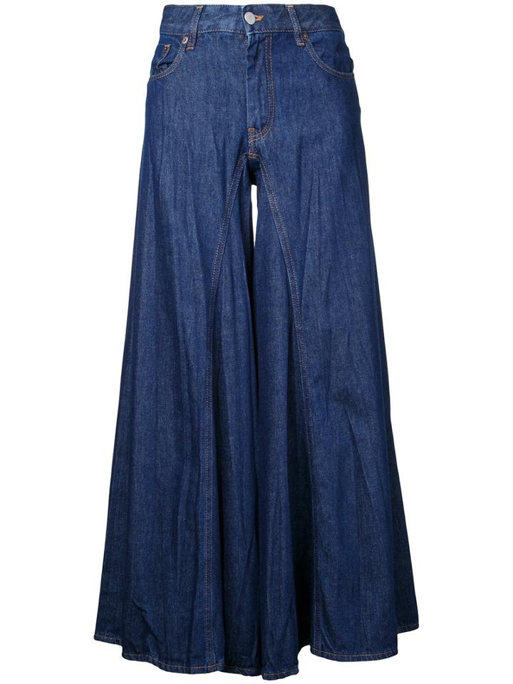 Mm6 Maison Margiela Wide-legged Jeans, Women's, Size: 36, Blue, Cotton