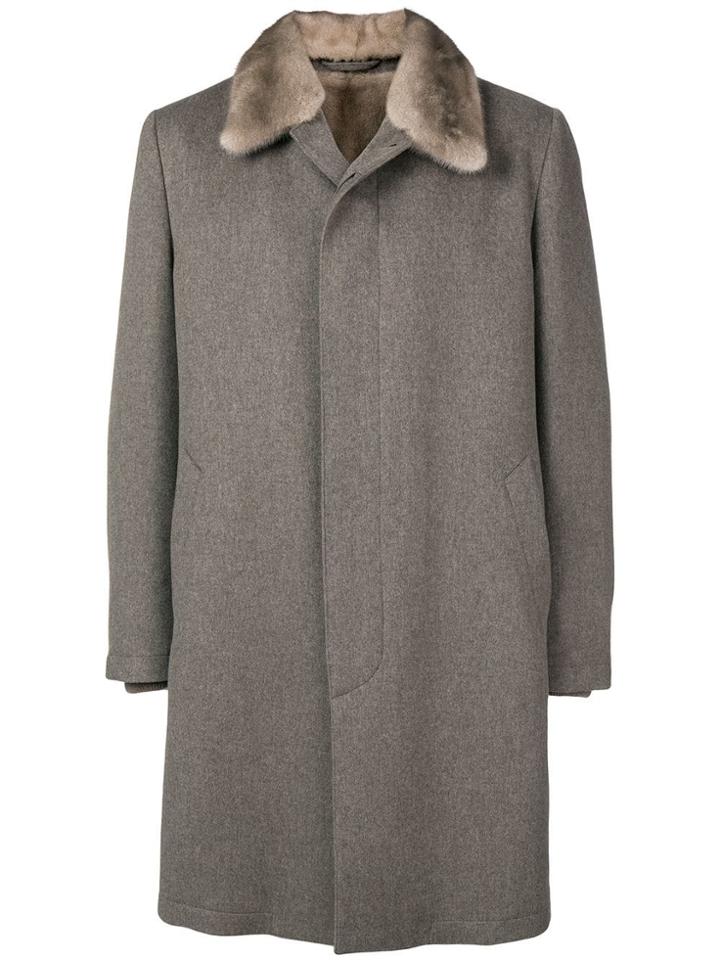 Corneliani Midi Single-breasted Coat - Grey