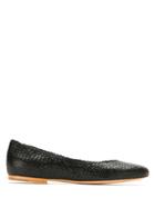 Sarah Chofakian Violet Woven Ballerinas - Black