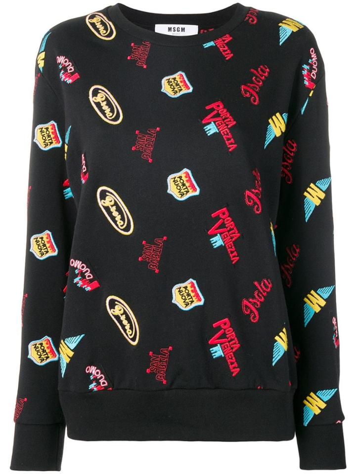 Msgm Patchwork Sweater - Black