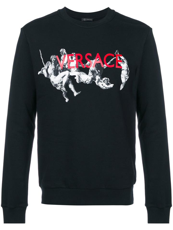 Versace - Printed Sweatshirt - Men - Cotton/spandex/elastane - Xxl, Black, Cotton/spandex/elastane