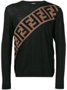 Fendi Sueter Negro Logo Diagonal - Black