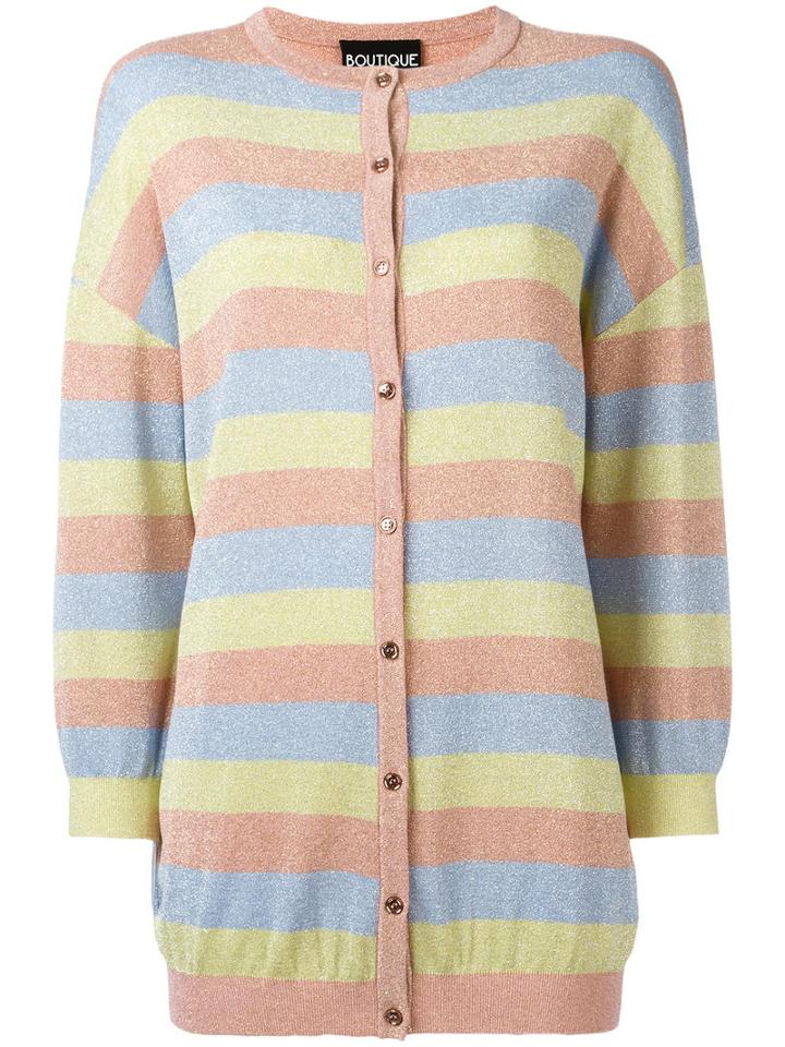 Boutique Moschino Striped Cardigan, Size: 42, Polyester/acetate/polyamide